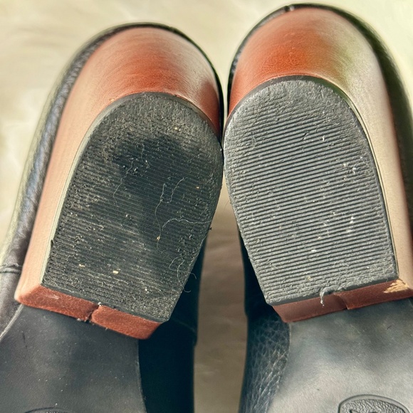 Kork-Ease Roana Lace up Black Leather Ankle Booties Two-Tone Chunky Heel  7.5 - Picture 8 of 13